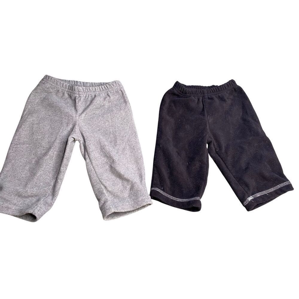 Carter’s Fleece Pants Bundle Gray Black Pull On Baby 3 Months 2pc Soft Comfort